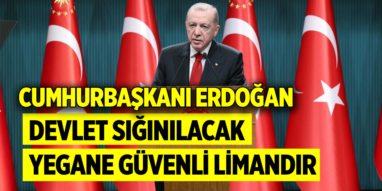 Cumhurbaşkanı Erdoğan: Devlet sığınılacak yegane güvenli limandır