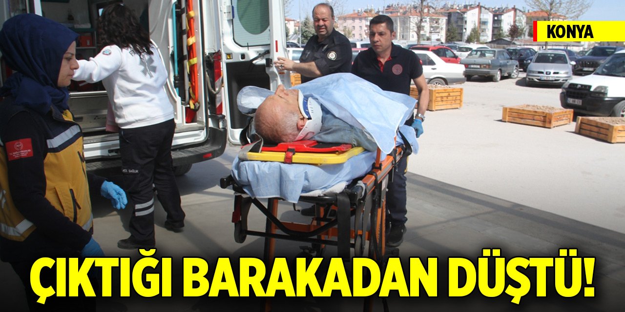 Konya'da kaza! Çıktığı barakadan düştü