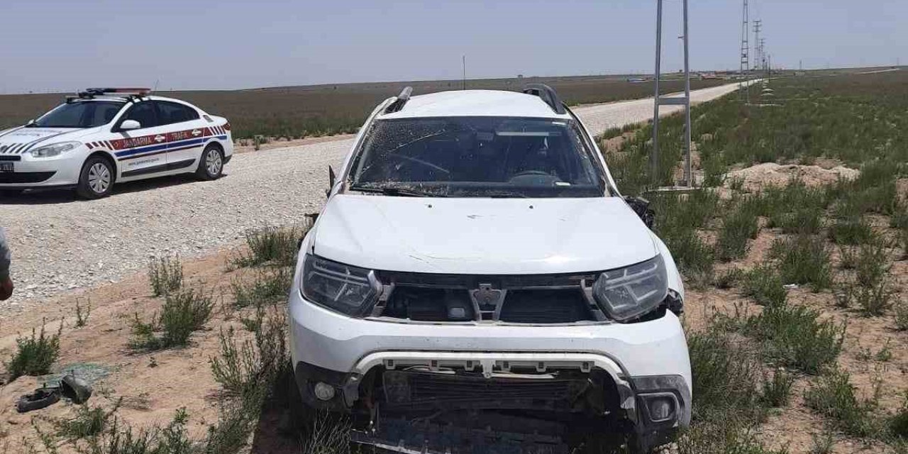 Konya’da kontrolden çıkan otomobil takla attı: 1 yaralı