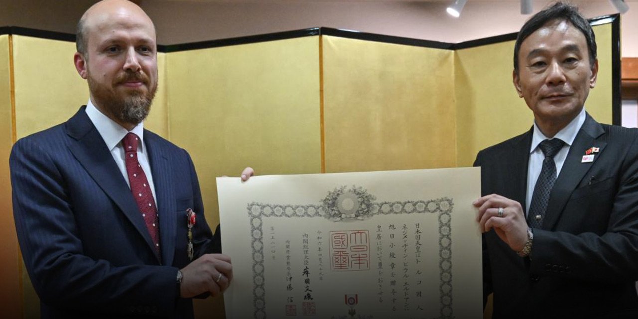 Dünya Etnospor Konfederasyonu Başkanı Bilal Erdoğan'a Japonya'dan nişan