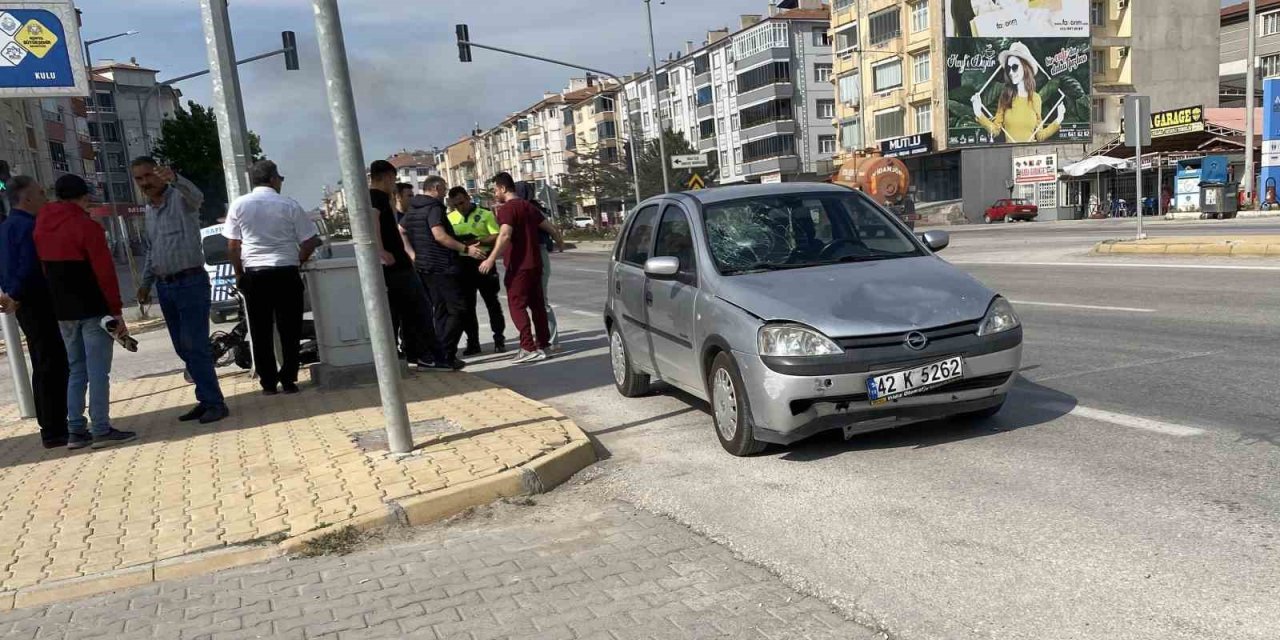 Konya'da otomobil ile bisiklet çarpıştı, sürücü ağır yaralandı