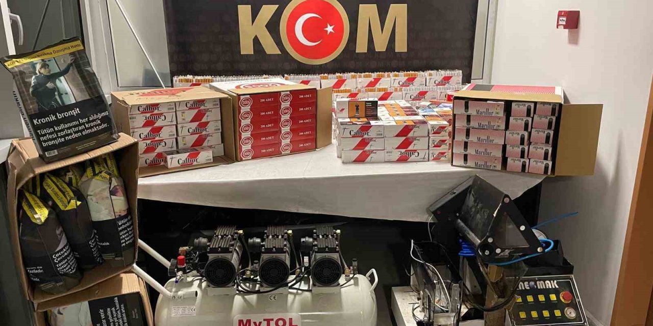 Kütahya’da 19 bin adet içi dolu makaron, 19 kilogram kaçak tütün ele geçirildi