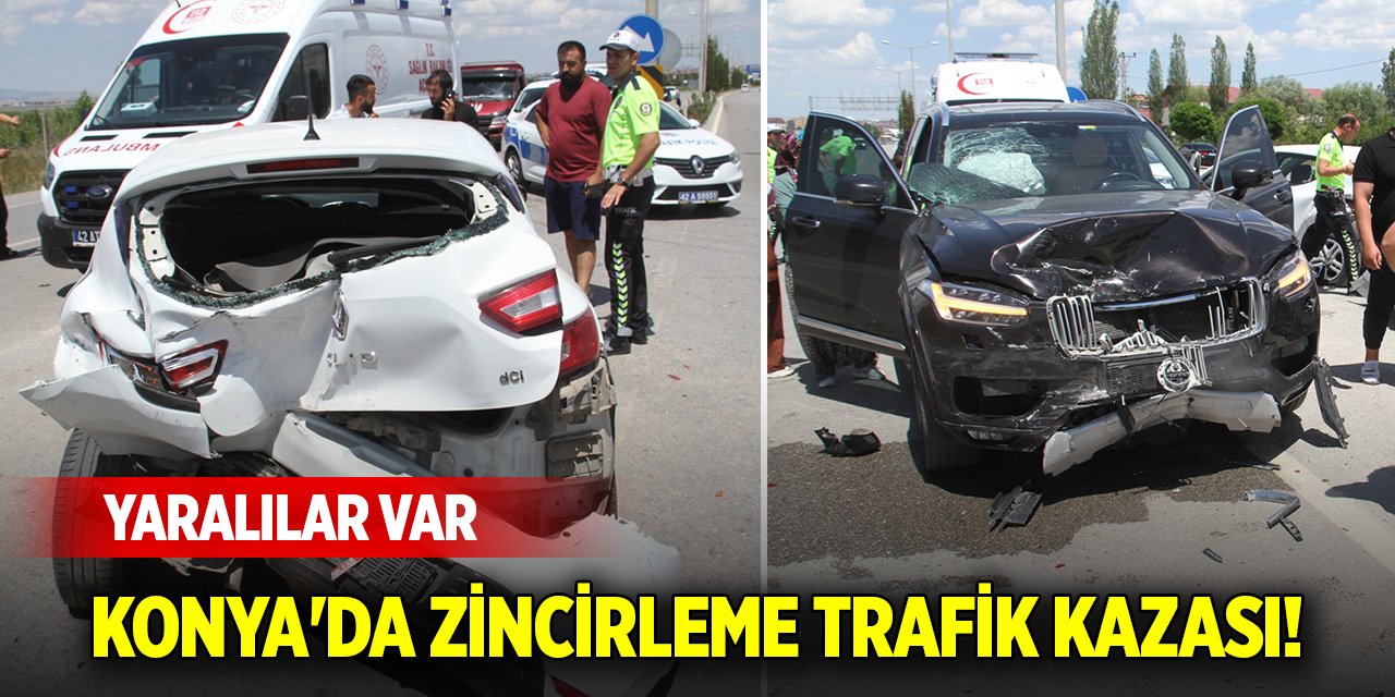 Konya'da zincirleme trafik kazası! Yaralılar var