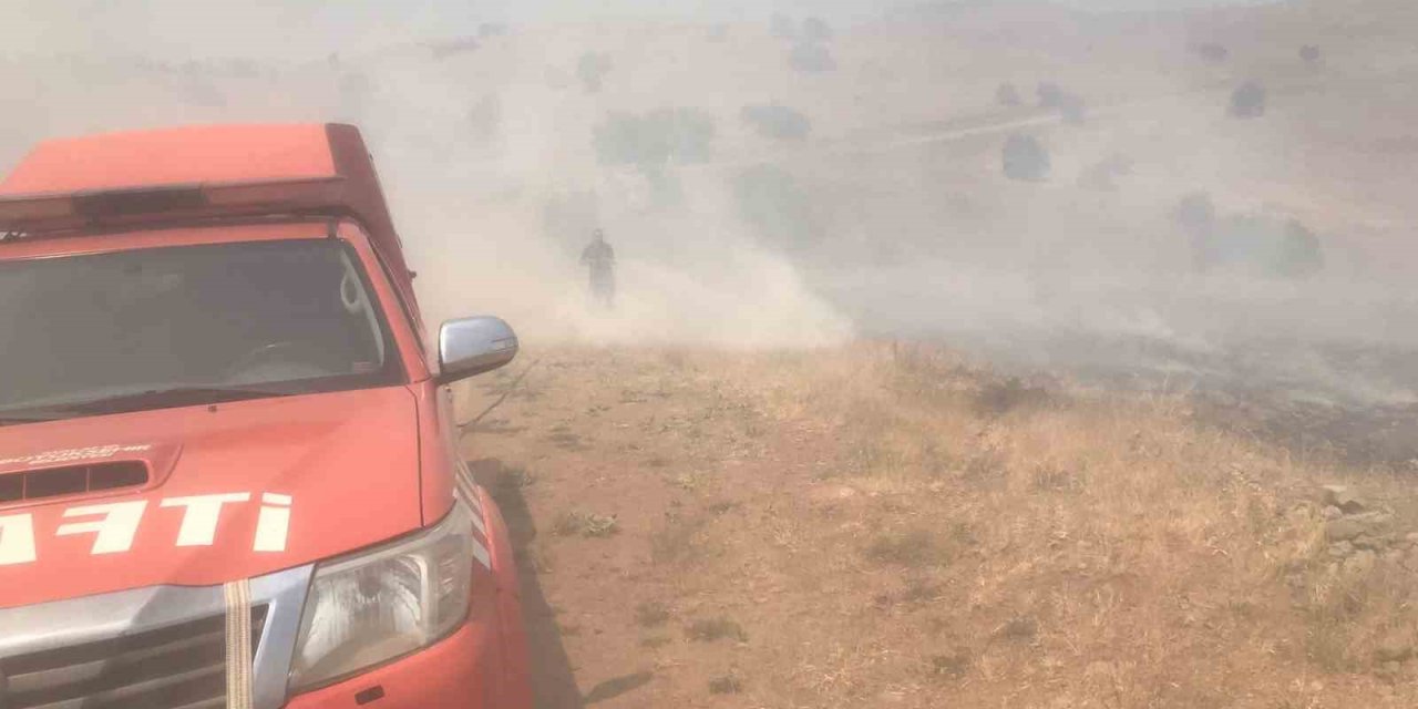 Malatya'da 700 dönümlük alanda anız yangını