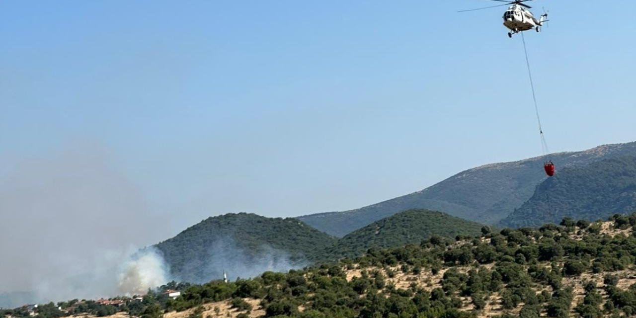 Balıkesir'deki orman yangınına müdahale ediliyor