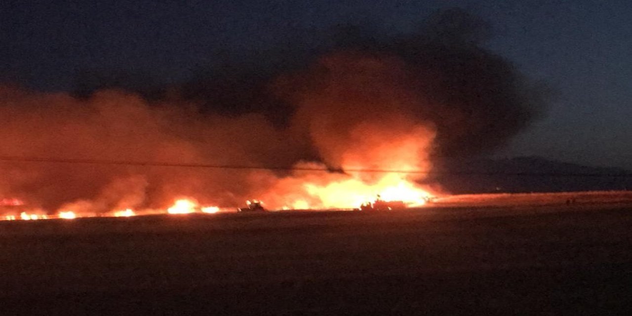 Konya'da ekin tarlasında yangın