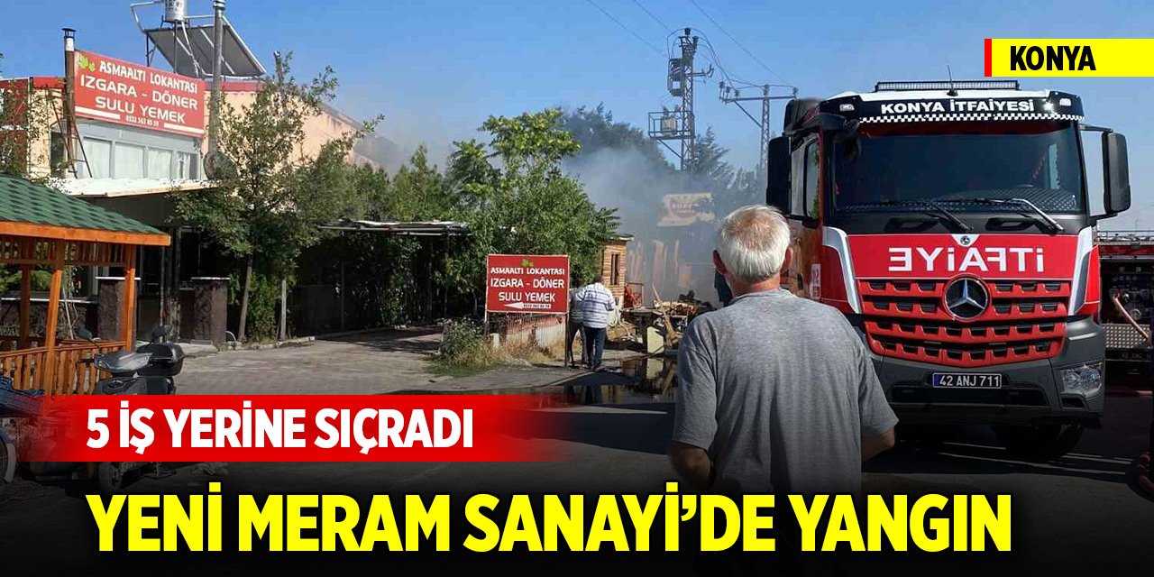 Konya'da Yeni Meram Sanayi Sitesinde yangın