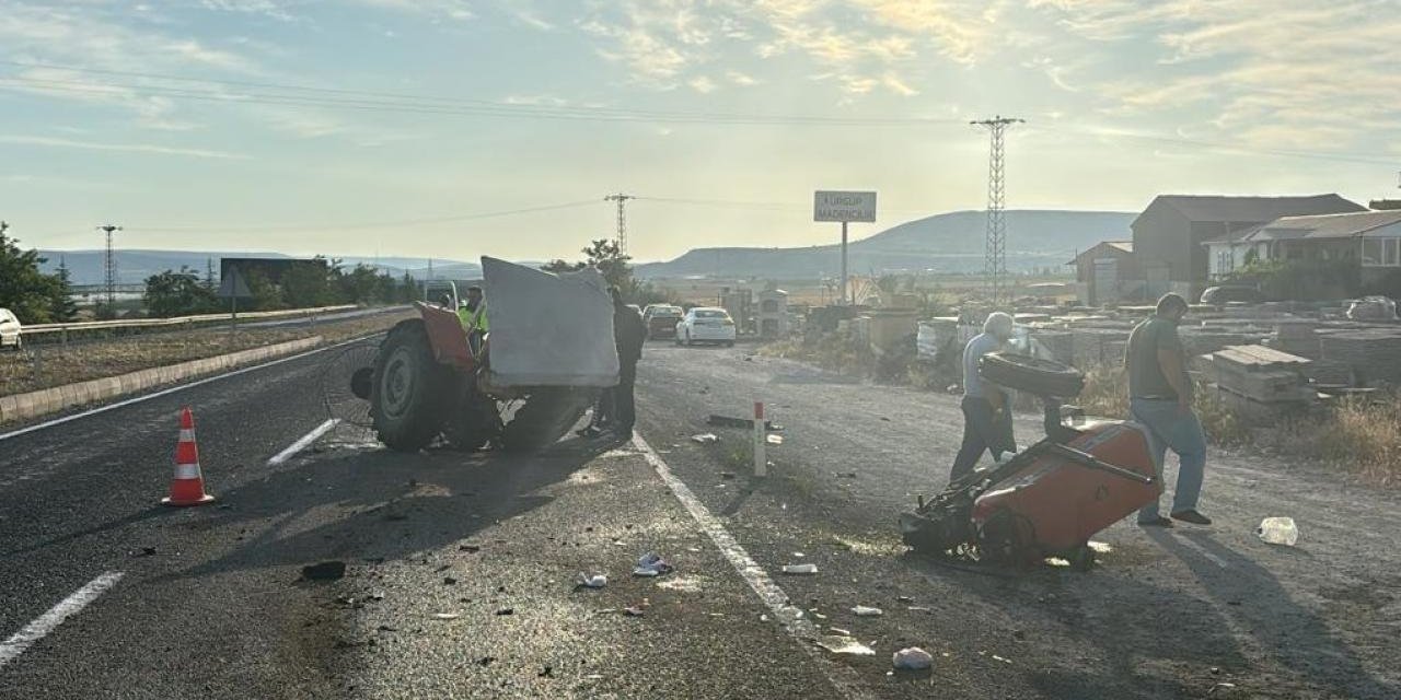 Kazada traktör ikiye bölündü: 8 yaralı