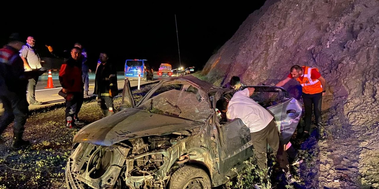 Bolu'da otomobil takla attı: 1 ölü, 2 yaralı