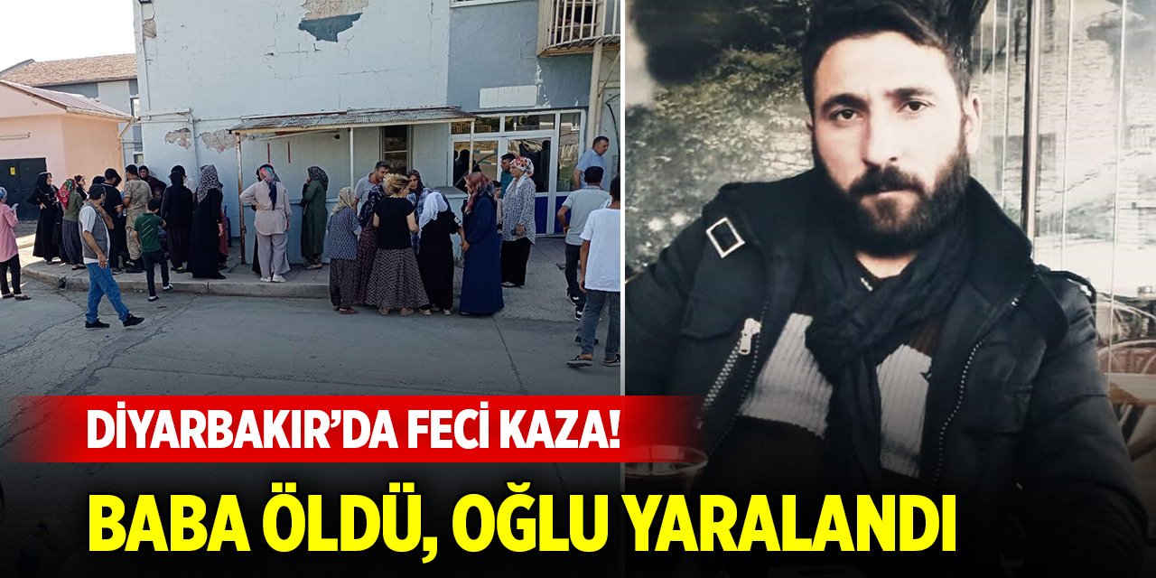 Diyarbakır’da şarampole yuvarlanan otomobilde baba öldü, oğlu yaralandı