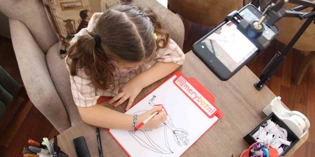 6 yaşındaki Meryem, ressamlara taş çıkartıyor