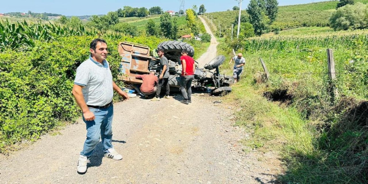 Kontrolden çıkan traktör devrildi: 1 ölü, 3 yaralı