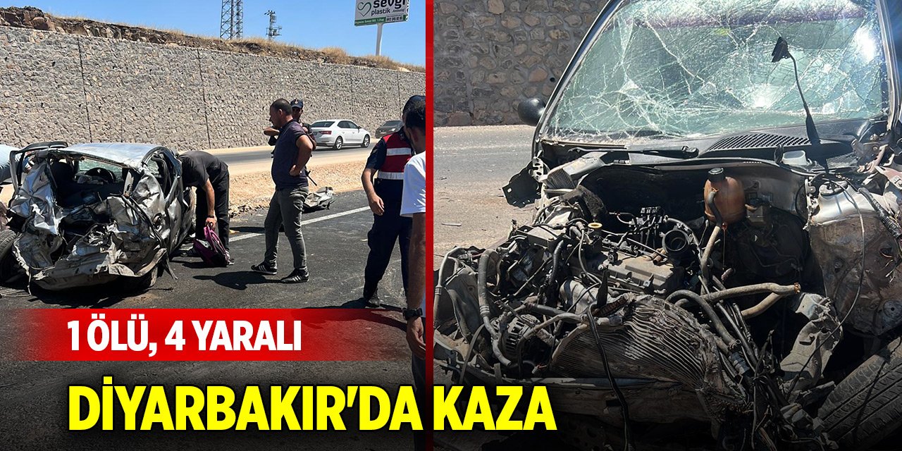 Diyarbakır'da 2 TIR ile otomobil çarpıştı: 1 ölü, 4 yaralı