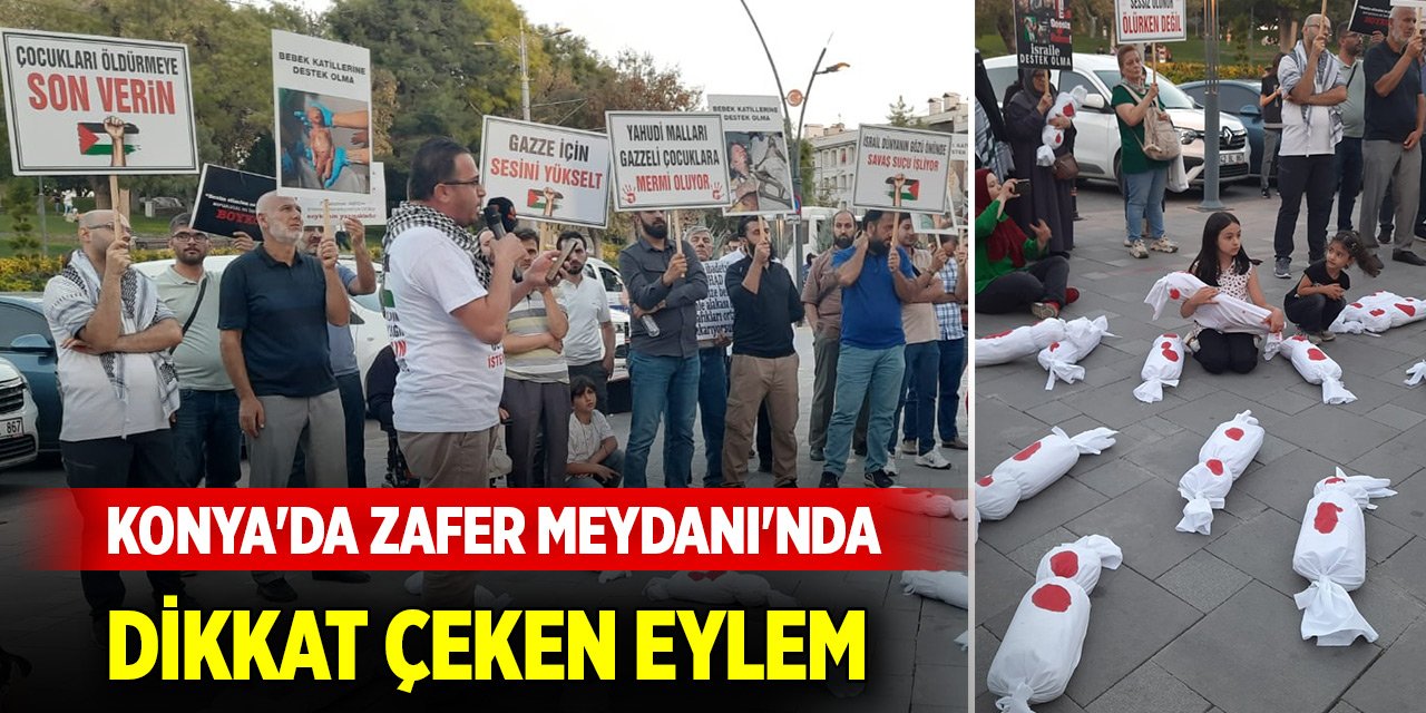 Konya'da Zafer Meydanı'nda dikkat çeken eylem