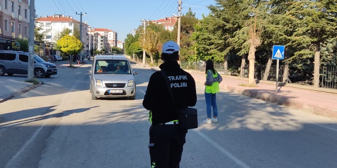 Konya Kulu’da dron destekli yaya geçidi uygulaması