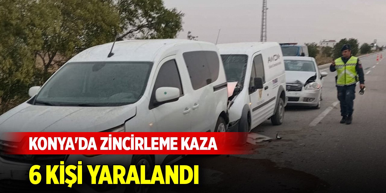 Konya'da toz taşınımı zincirleme kazaya neden oldu! 6 kişi yaralandı