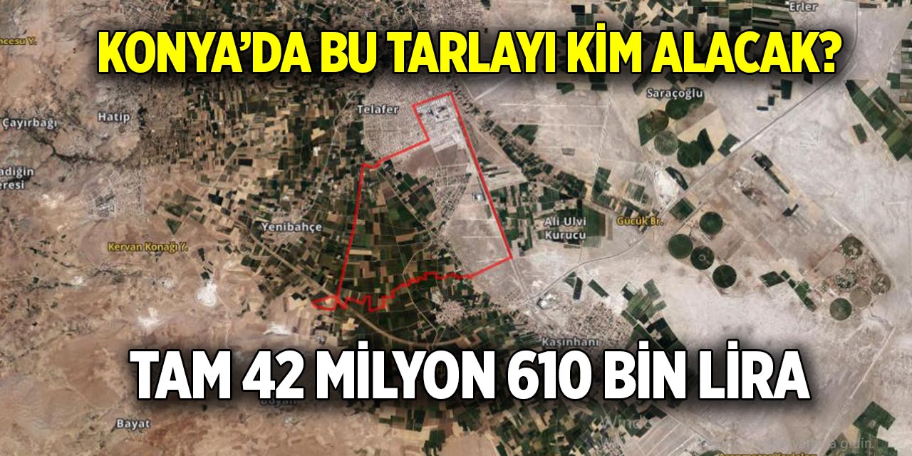 Konya’da bu tarlayı kim alacak?  Tam 42 milyon 610 bin lira