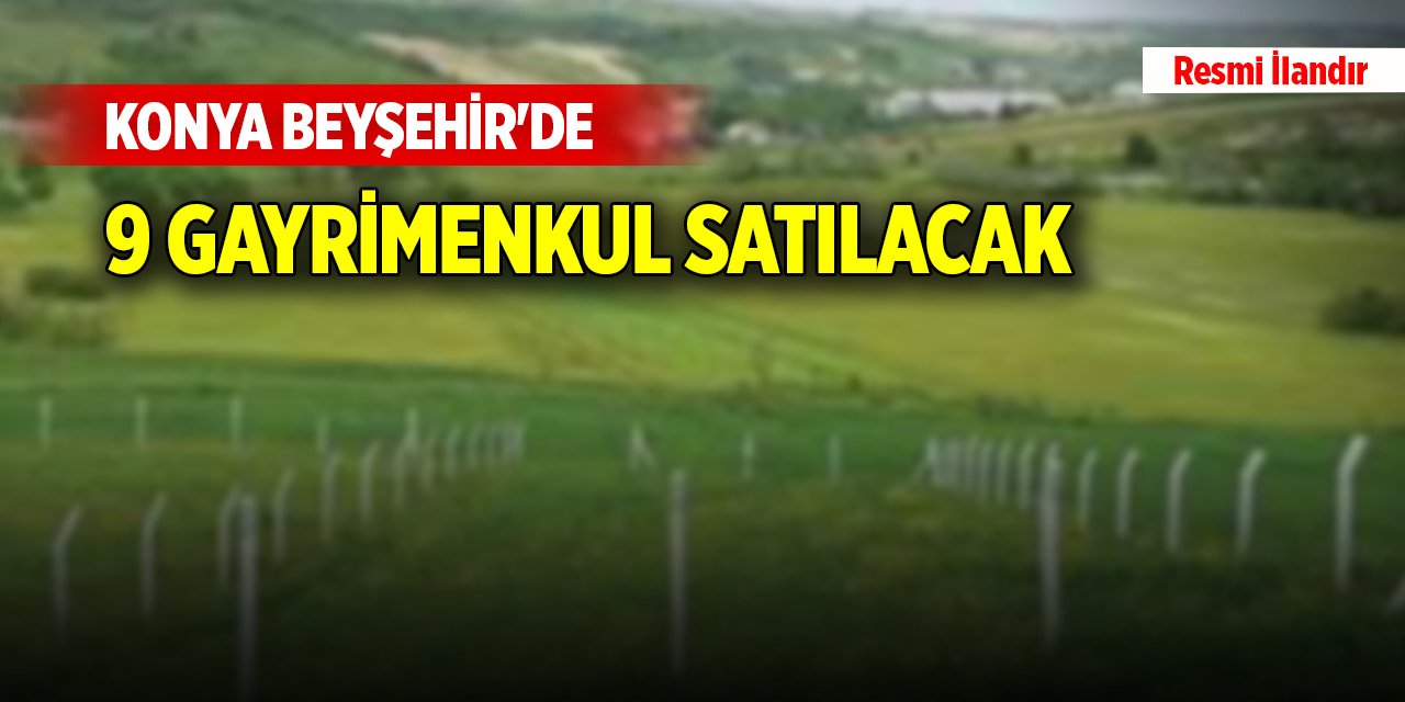 Konya Beyşehir'de 9 gayrimenkul satılacak