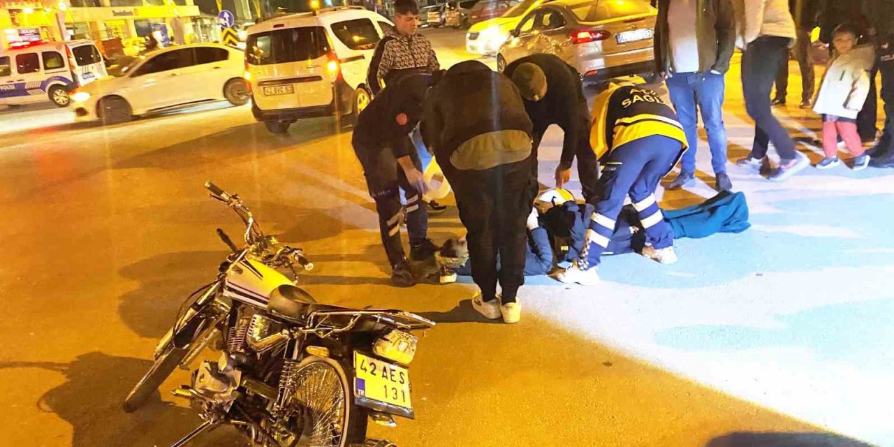 Konya’da otomobil ile motosiklet çarpıştı, sürücü yaralandı