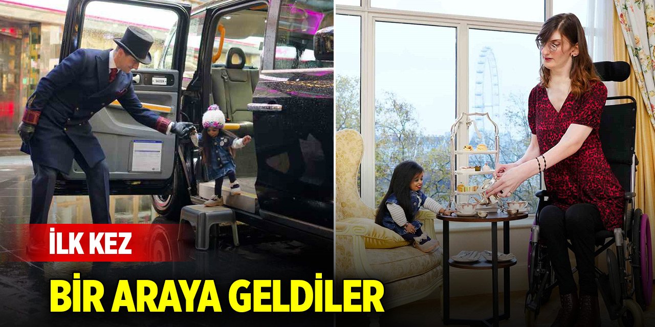 Dünyanın "en uzun ve en kısa kadını" ilk kez bir araya geldi