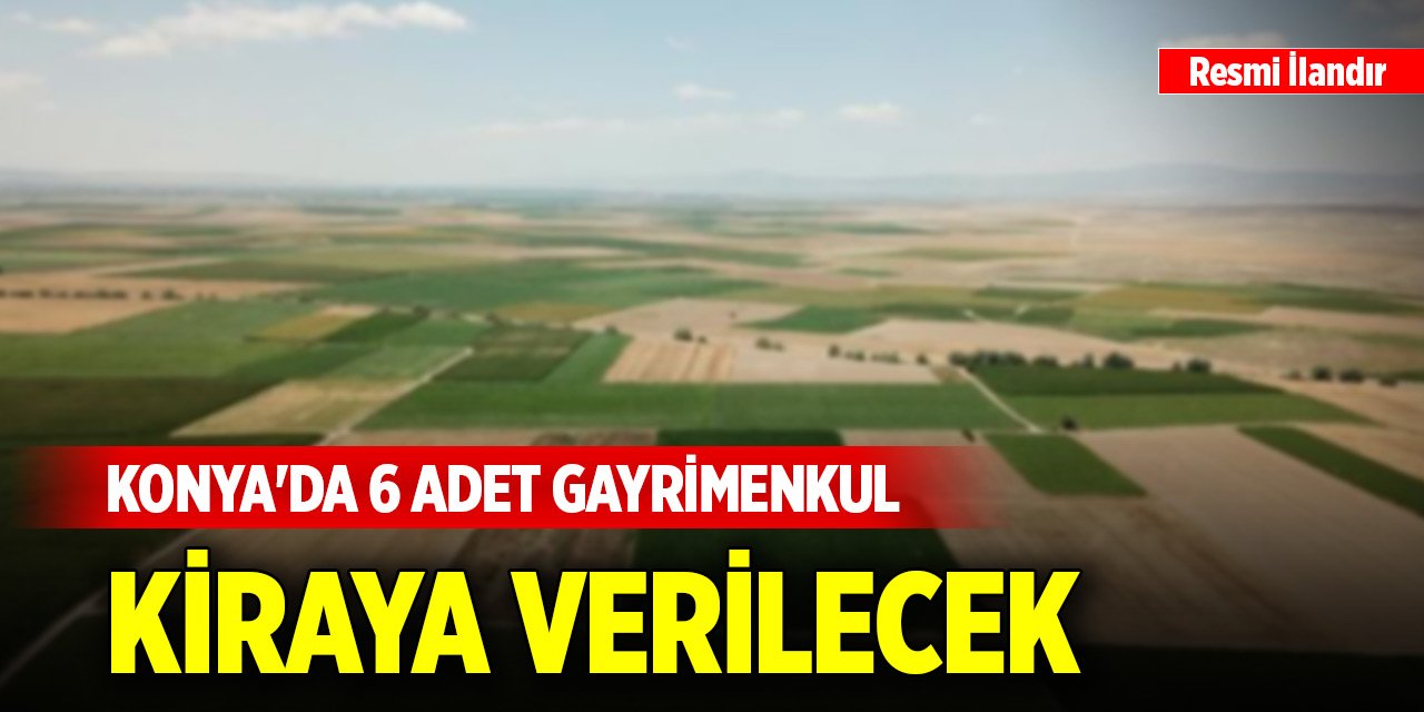 Konya'da 6 adet gayrimenkul kiraya verilecek