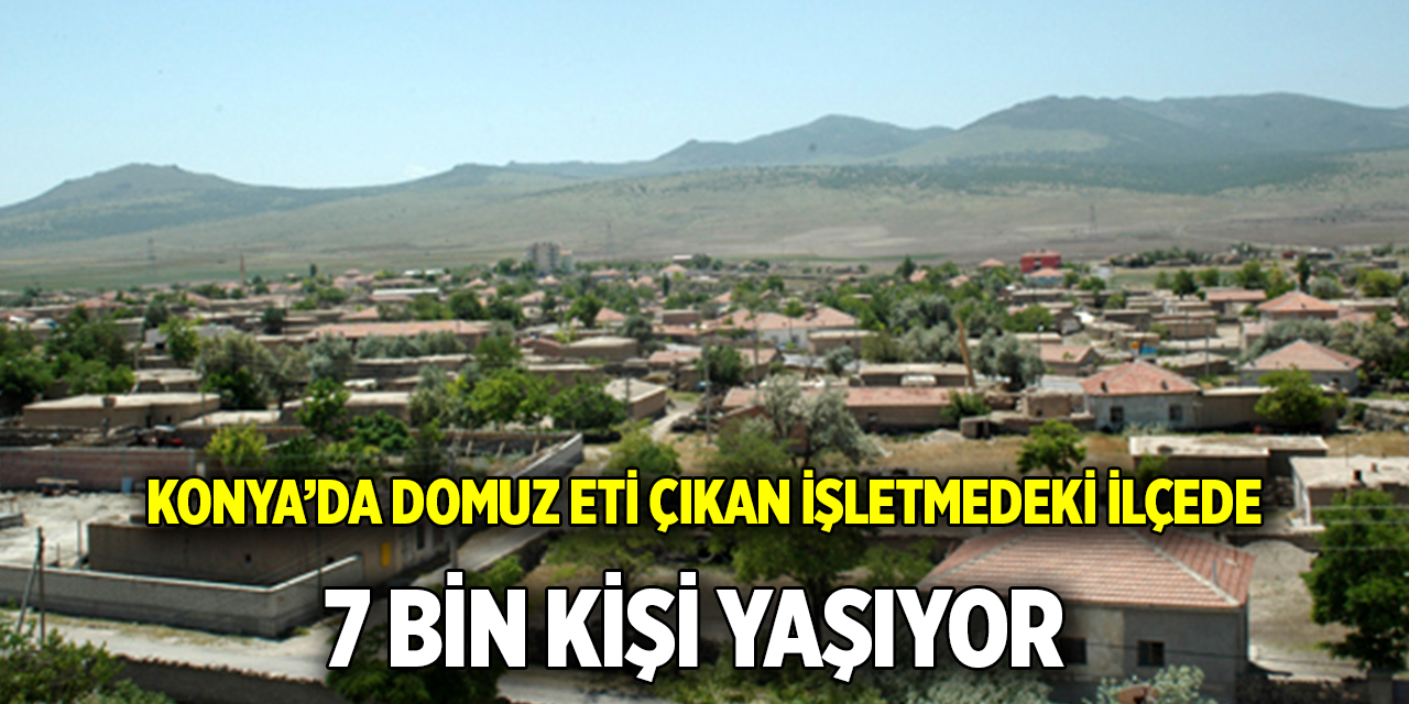 Konya’da domuz eti çıkan işletmedeki ilçede 7 bin kişi yaşıyor