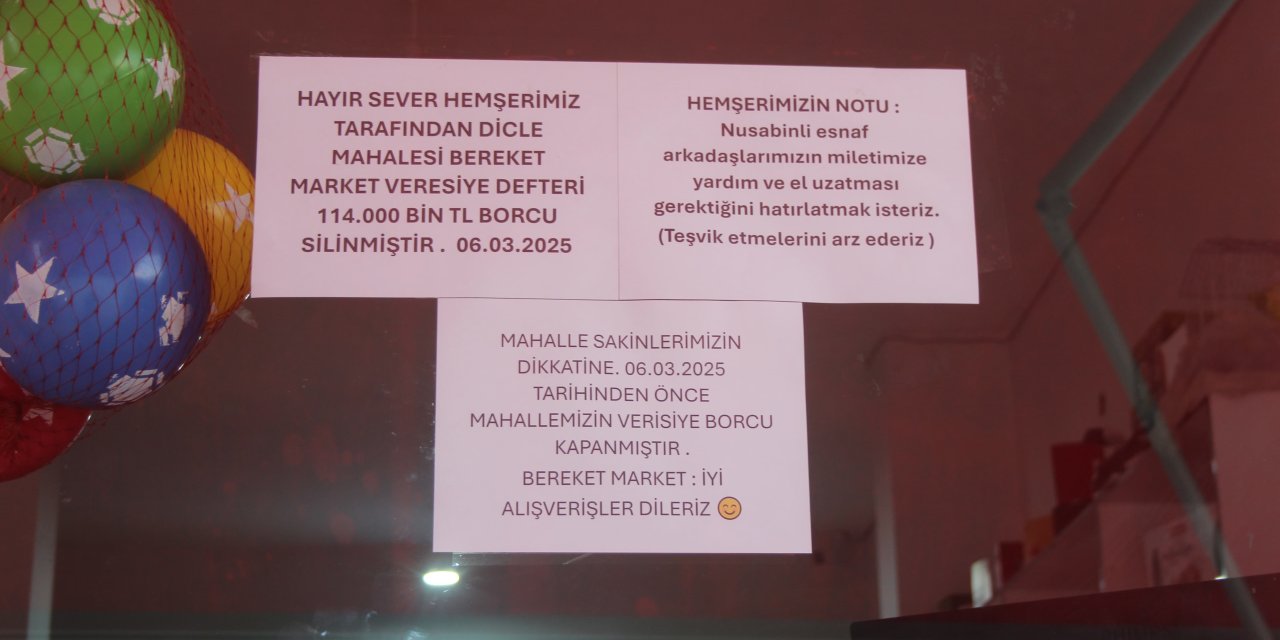 Marketin 114 bin liralık veresiye borcunu ödedi