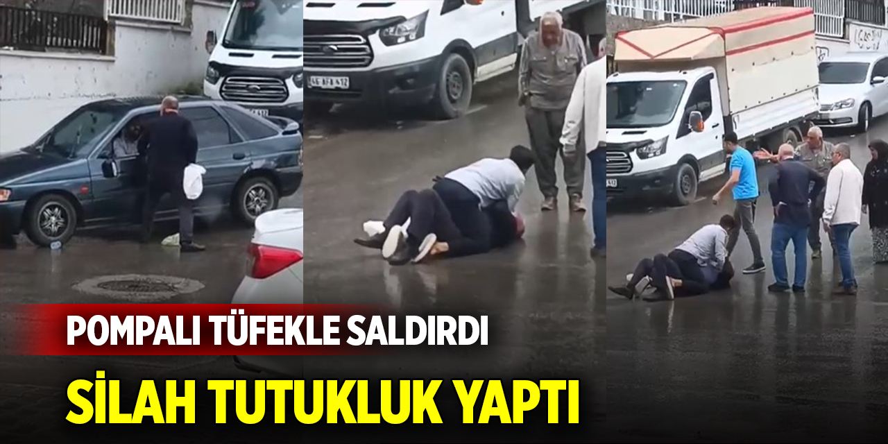 Pompalı tüfekle saldırdı, silah tutukluk yaptı