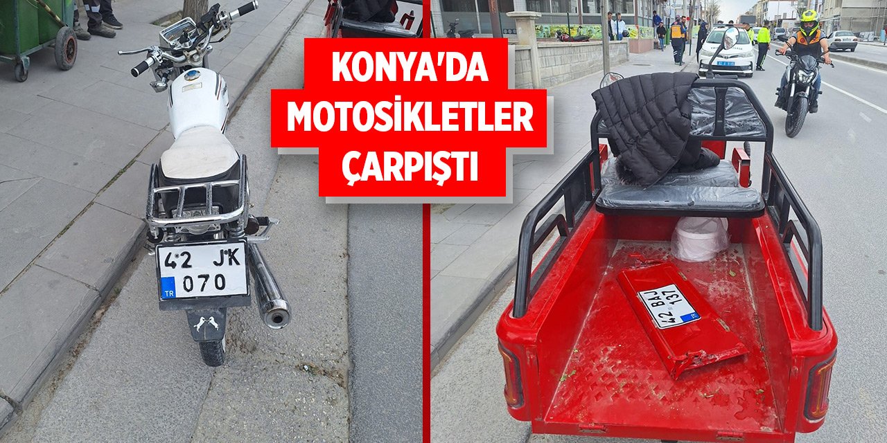 Konya'da motosikletler çarpıştı: 3 yaralı