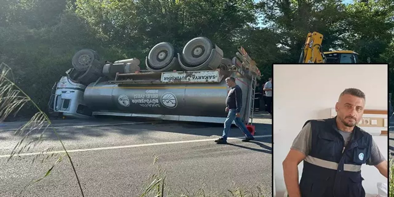 Devrilen tankerin altında kalan sürücü hayatını kaybetti