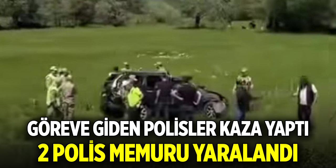 Göreve giden polisler kaza yaptı: Takla atan araçtan yaralı kurtuldular
