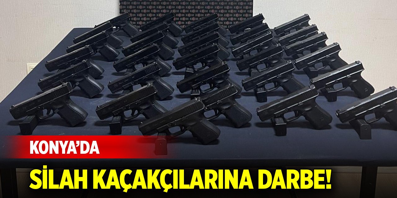 Konya’da silah kaçakçılarına darbe! Çok sayıda silah ve parça ele geçirildi