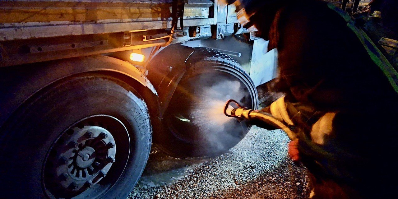 Konya'da kereste yüklü tırdan dumanlar yükseldi