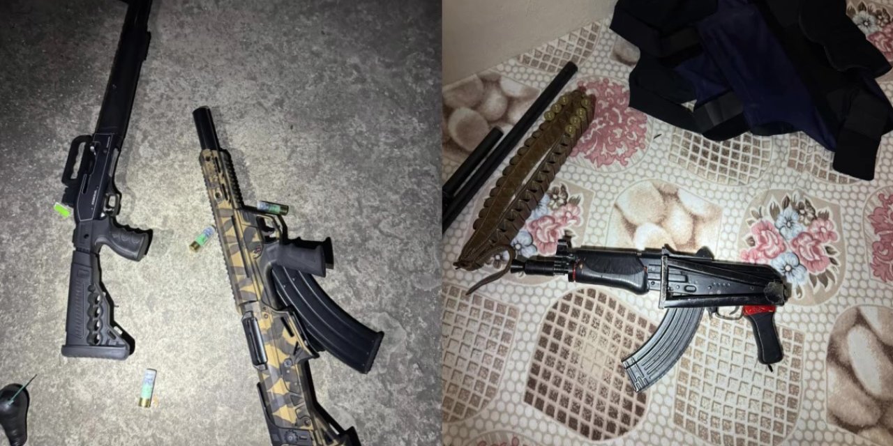 Adana’da EYP ile biri kalaşnikof 6 silah ele geçirildi: 2 tutuklama