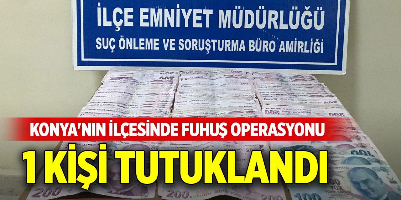 Konya&#039;nın ilçesinde fuhuş operasyonu: 1 kişi tutuklandı