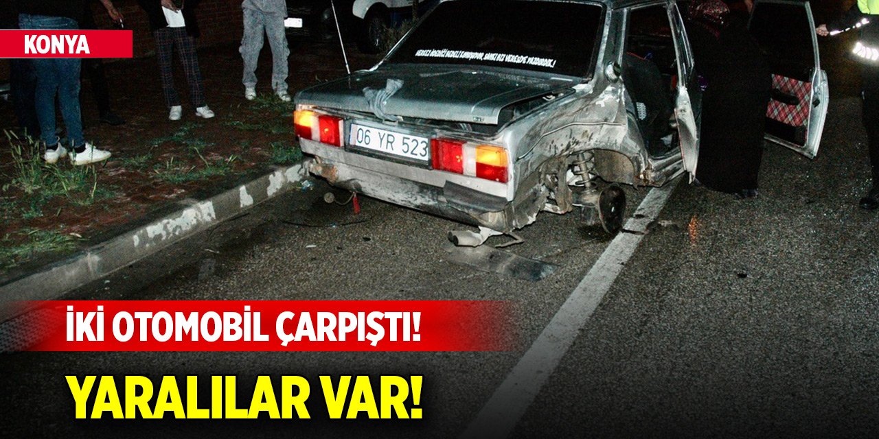 Konya’da iki otomobil çarpıştı! 2 yaralı