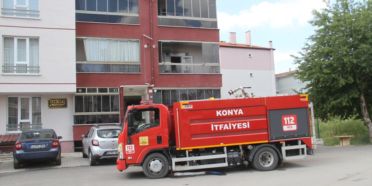 Konya'da yangın! Bir kişi dumandan etkilendi