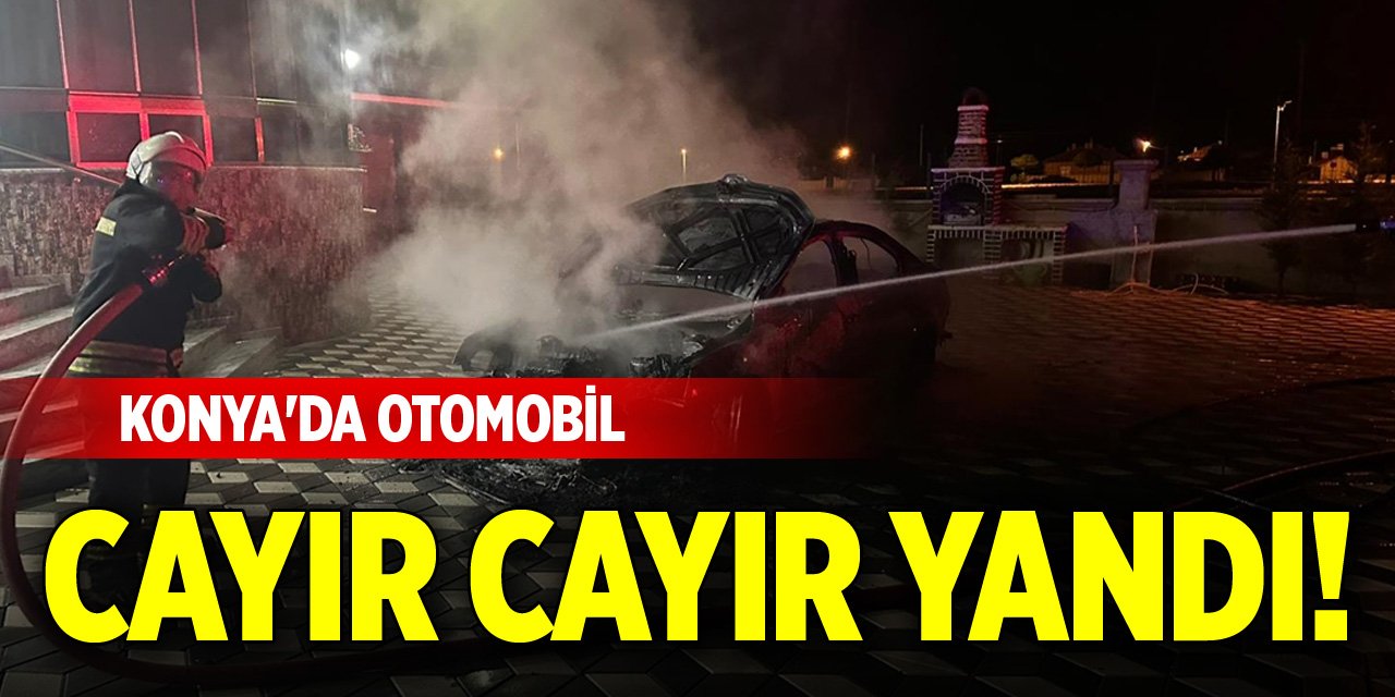 Konya'da otomobil cayır cayır yandı!