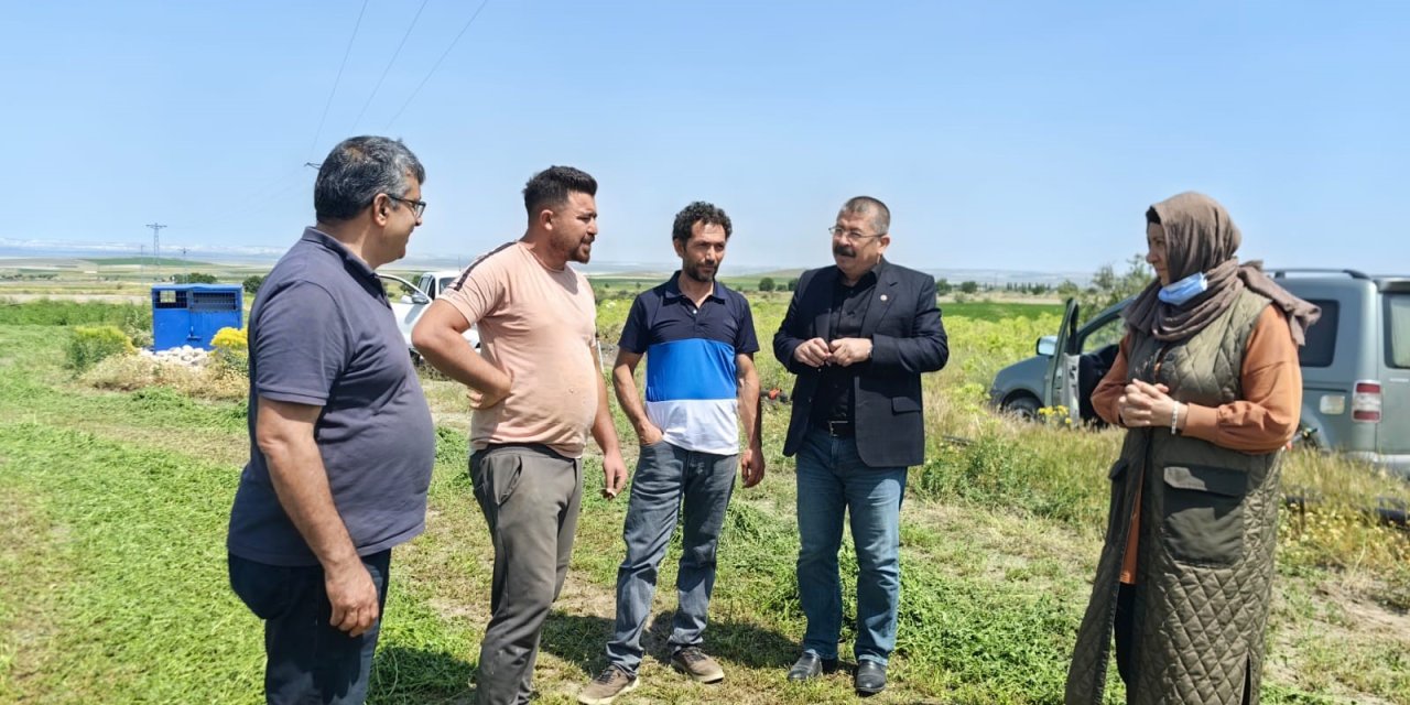 Karapınar’da dolu ve selden etkilenen bölgeler incelendi