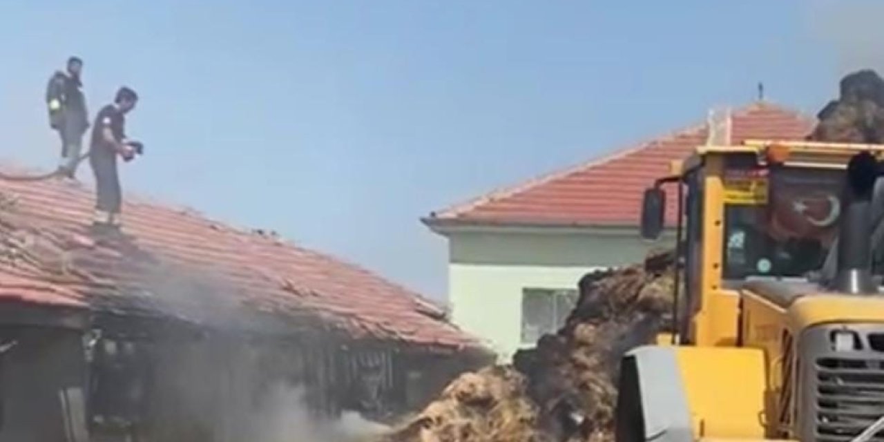 Konya'da 200 balya saman yanarak zarar gördü