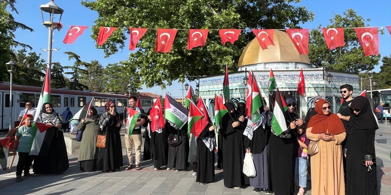 Konya'da "Küresel Gazze Yürüyüşü"ne destek gösterisi yapıldı