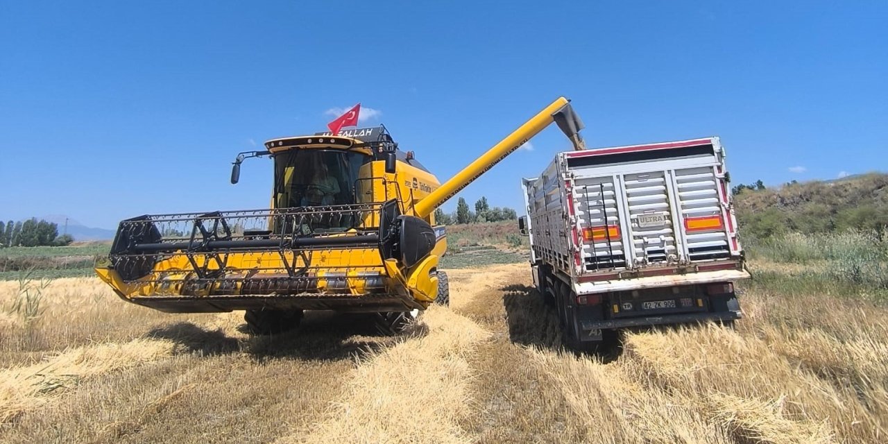Konya'nın ilçesinde arpa hasadı başladı, çiftçiler umutlu
