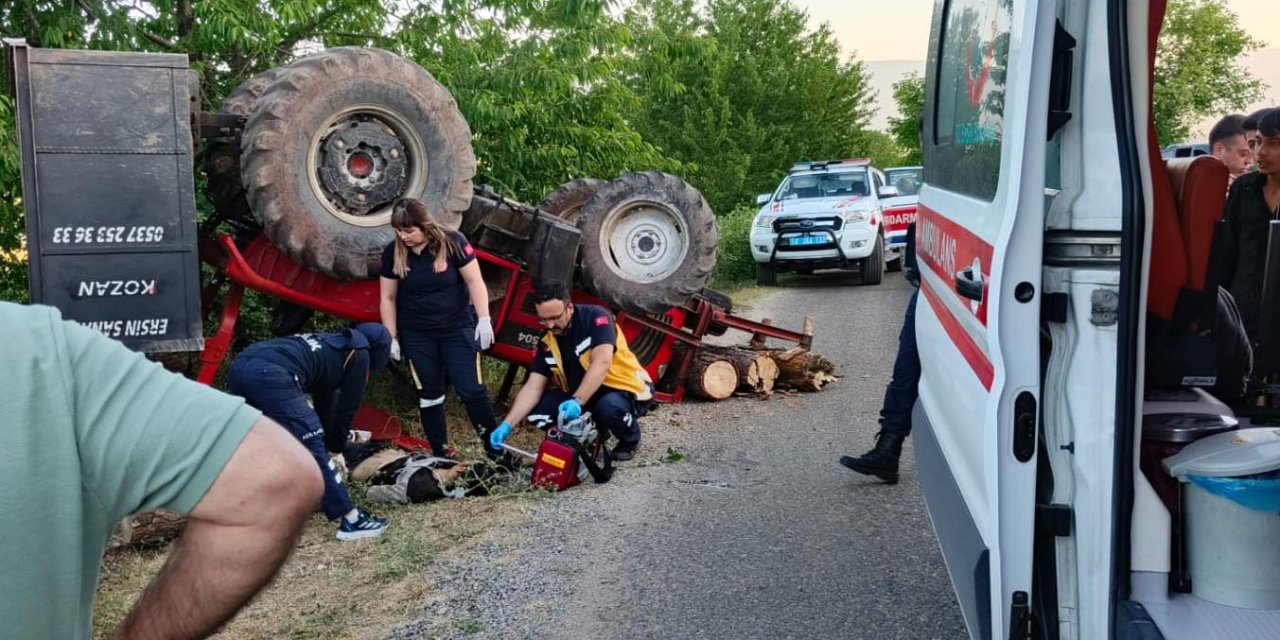 Traktör devrildi; 1 ölü