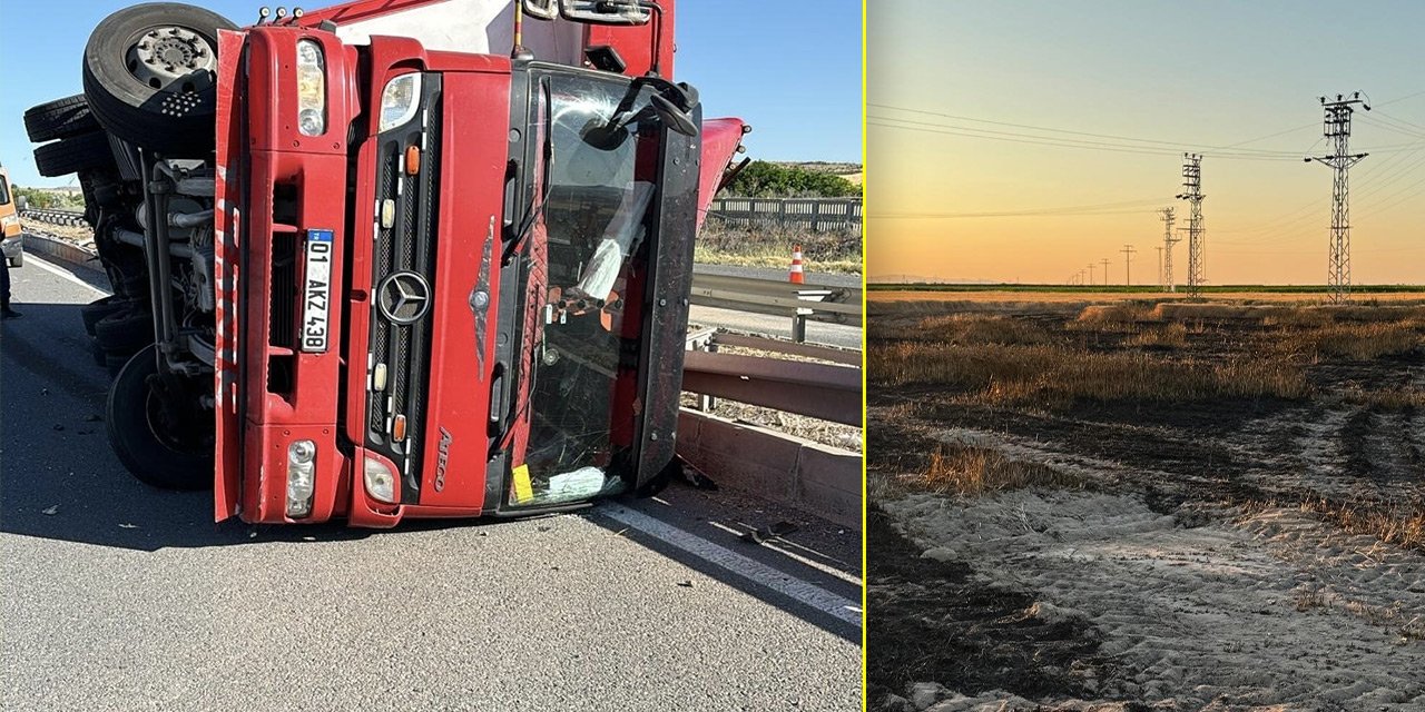 Konya'nın iki ilçesinde yangın ve kaza!