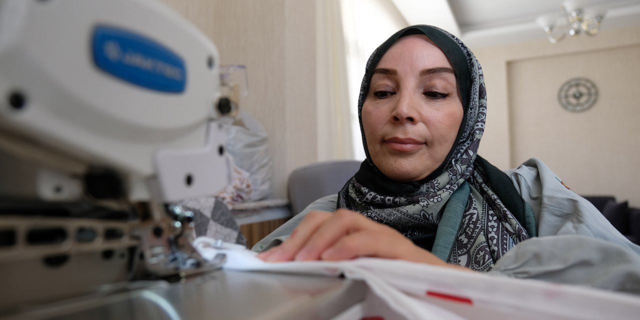 Konya'daki kadın tekerlekli sandalyeyle hayata tutundu