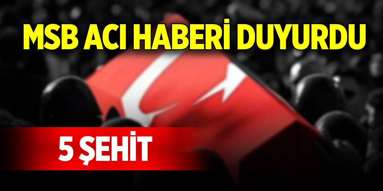 MSB acı haberi duyurdu: 5 şehit