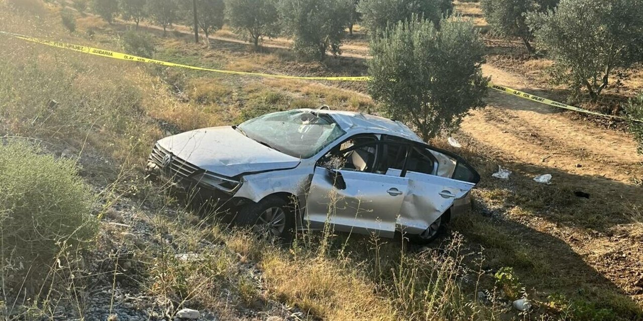 Otomobil zeytinliğe uçtu; aynı aileden 1 ölü, 4 yaralı
