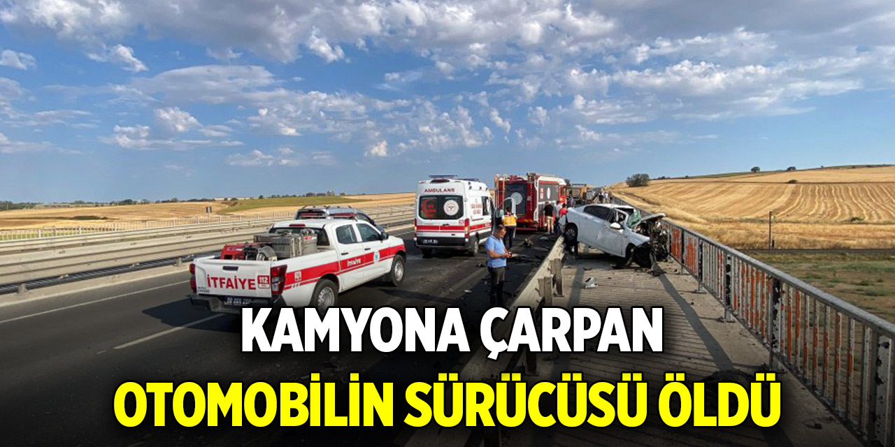 Kamyona çarpan otomobilin sürücüsü öldü