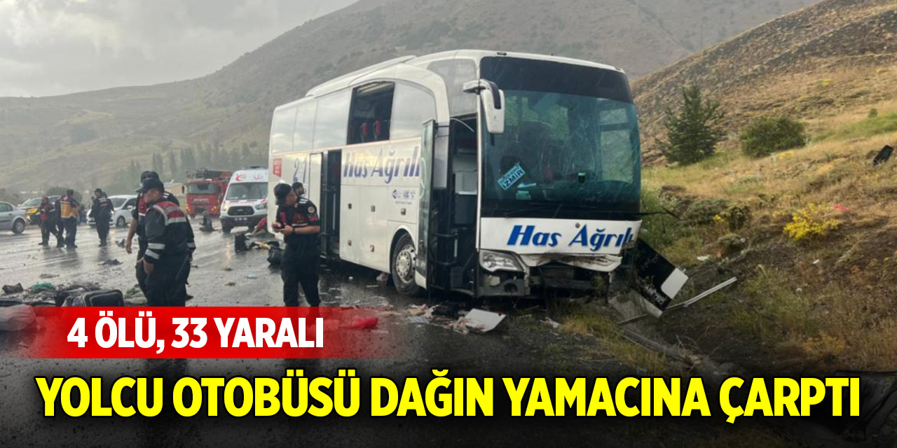 Yolcu otobüsü dağın yamacına çarptı: 4 ölü, 33 yaralı