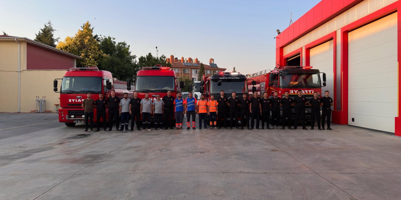 Konya ekibi komşu ildeki yangın için yola çıktı